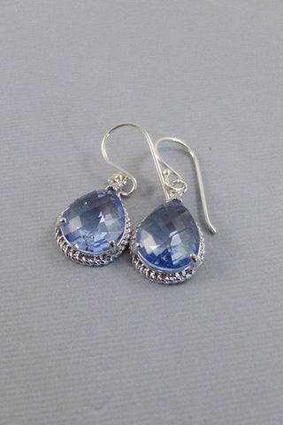 Light Sapphire,Earring,Silver Earrings,Sapphire Earrings,September Birthstone,Wedding,Bride,Blue EArring,Blue Blue Stone valleygirldesigns.