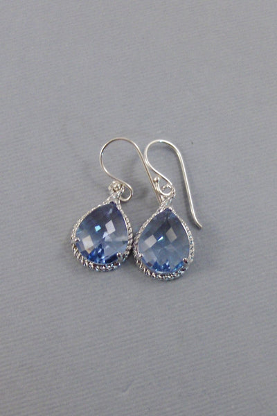 Light Sapphire,Earring,Silver Earrings,Sapphire Earrings,September Birthstone,Wedding,Bride,Blue EArring,Blue Blue Stone valleygirldesigns.