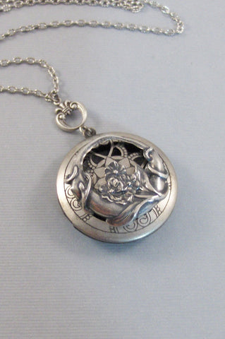 SALEScented Bell Flower,Locket,Silver,Apothecary,Flower,Flower Locket,Bell flower,scent Locket,Scent Locket,Antique Locketvalleygirldesigns.