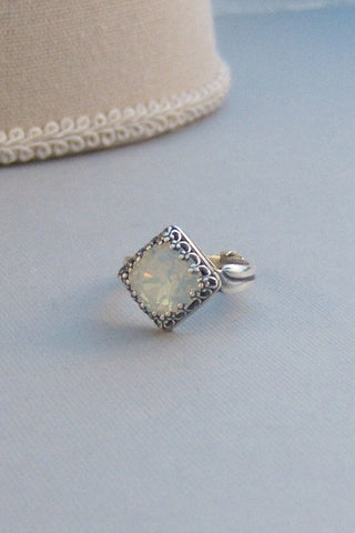 SALE Princess Opal,Ring,Moonstone Ring,Moonstone,Swarovski,Swarovski Crystal,Swarovski Ring,Bridesmaid,Moon,Goddess,Opal,White,Swarovski