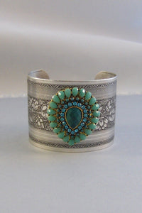 Emerald Gypsy,Cuff,Cuff Bracelet,Green Bracelet,Bracelet,Silver,Antique Bracelet,Bohemian Bracelet,Gypsy Bracelet,Green.valleygirldesigns.