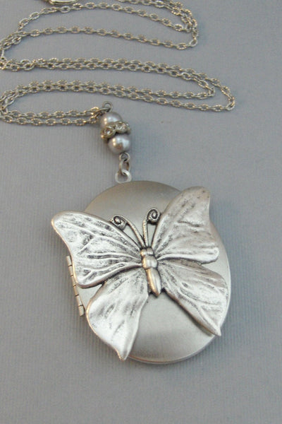 SALE Flutter Maiden,Butterfly,Butterfly Necklace,Butterfly Locket,Silver ButterflyNecklace,Locket,Butterfly,Silver Locket Butterfly Locket