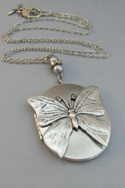 Flutter Maiden,Butterfly,Butterfly Necklace,Butterfly Locket,Silver ButterflyNecklace,Locket,Butterfly,Silver Locket Butterfly Locket