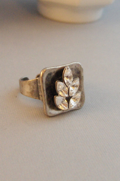 Eden,Ring,Silver,Diamond Ring,Crystal Ring,Statement Ring,White Flower Ring,Flower Ring,Silver,Vintage Ring,Diamond Ring,valleygirldesigns.