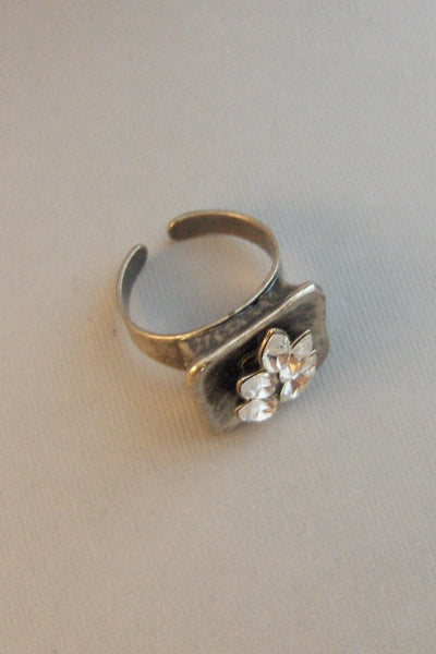 Eden,Ring,Silver,Diamond Ring,Crystal Ring,Statement Ring,White Flower Ring,Flower Ring,Silver,Vintage Ring,Diamond Ring,valleygirldesigns.