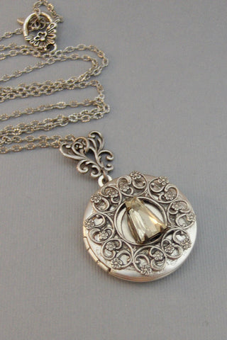 Fairy Queen,Locket,Antique Locket,Silver Locket,Diamond,Vintage,Rhinestone,Birthstone.Diamond Locket,Diamond Necklace,Vintage