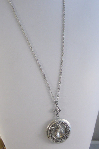 SALE Victorian Diamond,Locket,Antique Locket,Silver Locket,Diamond,Rhinestone,April,Birthstone,Clear Stone,Diamond Birthstone