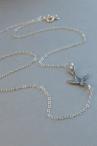 Sterling Gypsy Sparrow,Sterling Silver,Necklace,Wedding,Sparrow Necklace,Sparrow,Sterling Bird Necklace,Silver Bird,Bird,valleygirldesigns.
