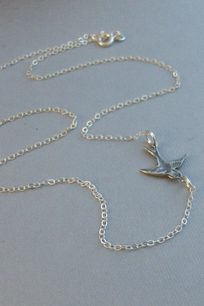 Sterling Gypsy Sparrow,Sterling Silver,Necklace,Wedding,Sparrow Necklace,Sparrow,Sterling Bird Necklace,Silver Bird,Bird,valleygirldesigns.