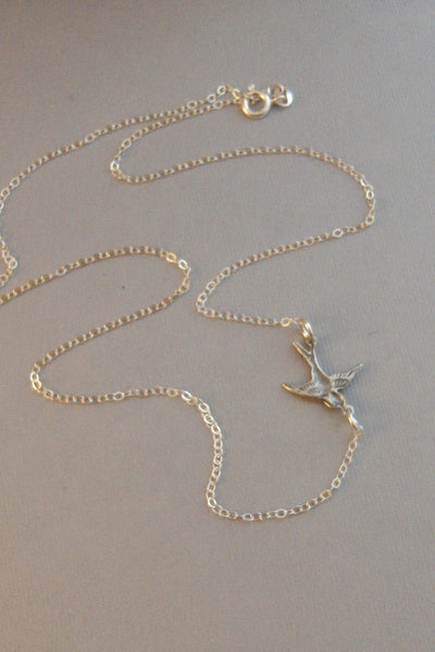 Sterling Gypsy Sparrow,Sterling Silver,Necklace,Wedding,Sparrow Necklace,Sparrow,Sterling Bird Necklace,Silver Bird,Bird,valleygirldesigns.