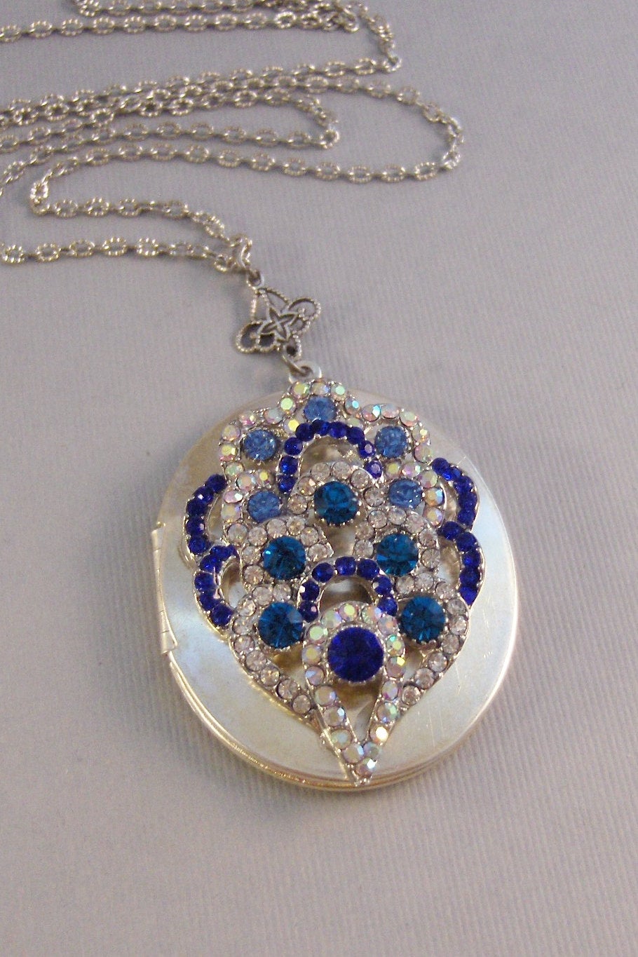 SALE Midnight Blue,Locket,Silver,Turquoise Necklace,Gemstone,Necklace,Antique Locket,Blue Stone,Aqua STone,Sapphire Stone.valleygirldesigns.