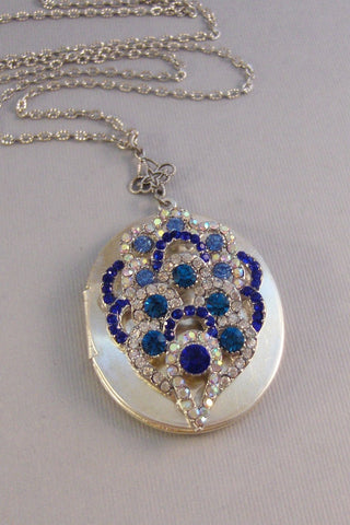 SALE Midnight Blue,Locket,Silver,Turquoise Necklace,Gemstone,Necklace,Antique Locket,Blue Stone,Aqua STone,Sapphire Stone.valleygirldesigns.