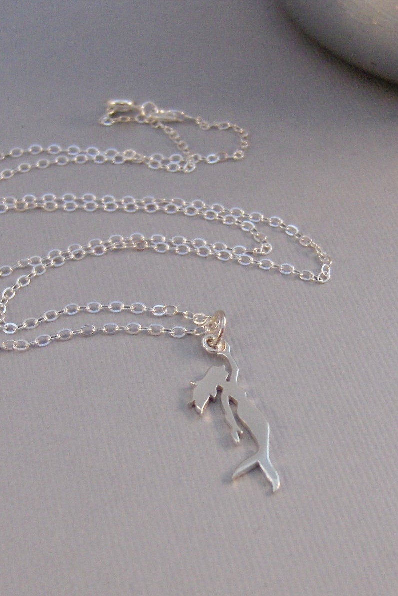 Mermaid Necklace,Sterling Silver,Mermaid,Silver Bracelet,Bride,Wedding,Mermaid,Ocean Necklace,Siren,Nautical Necklace,Swim valleygirldesigns
