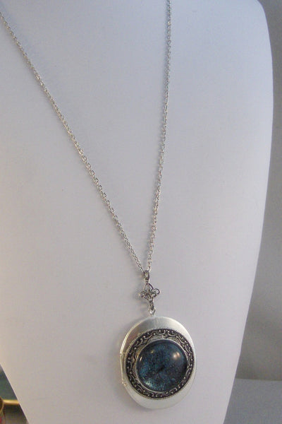 SALE Callisto Moon,Locket,Silver,Turquoise,Blue,Galaxy Necklace,Galaxy Locket,Blue Necklace,Moon Locket,Star Locket,Star,Moon,Moon Necklace