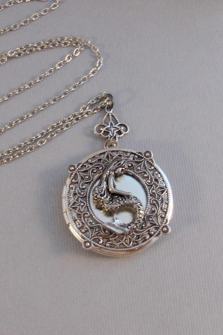 Inner Mermaid,Locket,Mermaid, Mermaid Locket,Antique Locket,Silver Locket,Goddess,Ocean Locket,Handmade jewelry by valleygirldesigns