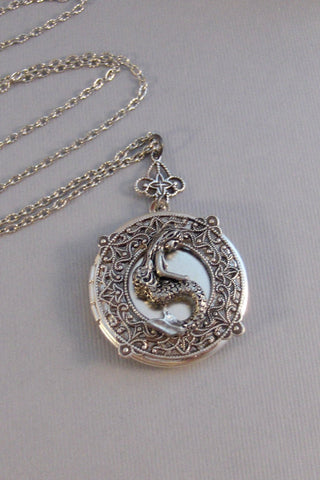 Inner Mermaid,Locket,Mermaid, Mermaid Locket,Antique Locket,Silver Locket,Goddess,Ocean Locket,Handmade jewelry by valleygirldesigns