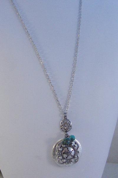 Sand Dollar,Locket,Sand Dollar Locket,Blue Locket,Green Locket,Shell Locket,Antique Locket,Silver Locket,Ocean Locket,valleygirldesigns