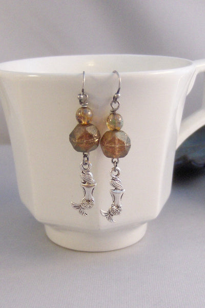 SALE Mermaid Sands,Earrings,Mermaid Earrings,Mermaid,Goddess Earring,Silver Earring,Boho,Gypsy,Mermaid Earring.Tan,Sandvalleygirldesigns.