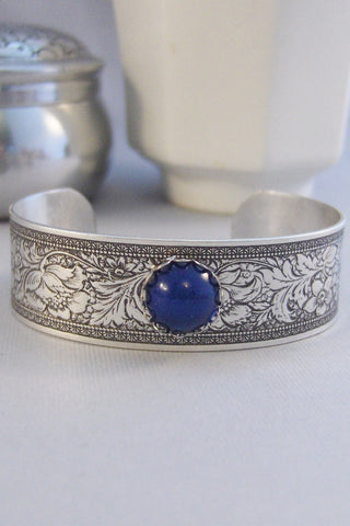 Stardust Blue,Cuff,Cuff Bracelet,Blue Bracelet,Bracelet,Silver,Antique Bracelet,Bohemian Bracelet,Gypsy Bracelet,Blue,valleygirldesigns.