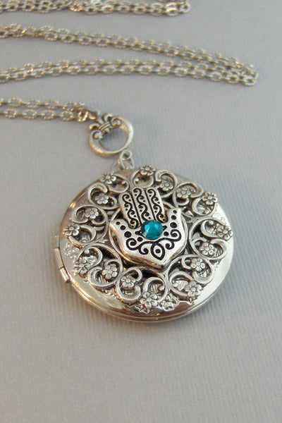 Hamsa,Locket,Silver Locket,Locket,Necklace,Antique Locket,Buddha Necklace,Yoga,Mandala,Namaste,Spiritual Neckalce.valleygirldesigns.