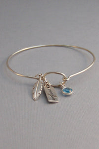 Feather Of Life,Bracelet,Feather Bracelet,Sterling,Feather,Indian Feather,Personalize,Birthstone,Birthstone Bracelet, STerling Bracelet