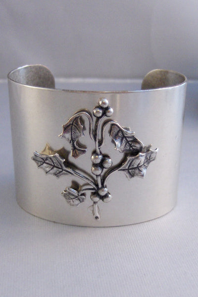 Holly Berry,Bracelet,Cuff,Silver Bracelet,Cuff Bracelet,Bracelet,Cuff,Elf,Fairy Cuff,Fairy Bracelet,Silver Cuff Bracelet. valleygirldesigns.