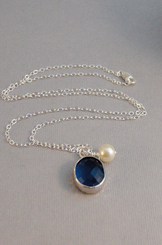 Ocean Tides,Necklace,Sapphire Necklace,Sapphire,September,Birthstone,Sapphire Jewelry,Blue,Blue Bridesmaid,Wedding,Navy,Valley Girl Designs