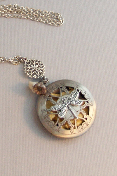 Dragonfly Garden,Scented,Locket,Silver,Apothecary,Choose Your Scent,Diffuser,Rose,Scent Locket,Scent Locket,Antique Locket,valleygirldesigns