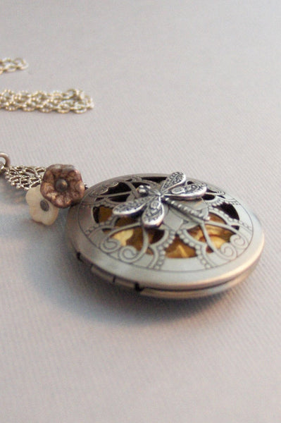 Dragonfly Garden,Scented,Locket,Silver,Apothecary,Choose Your Scent,Diffuser,Rose,Scent Locket,Scent Locket,Antique Locket,valleygirldesigns