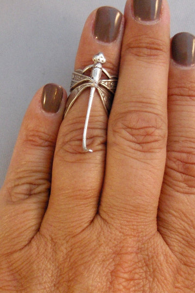 Balance,Dragonfly,Ring,Silver,Dragonfly Ring,Antique Ring,Silver Ring,Wing,Wings,Knuckle,Woodland,Wedding,Bridesmaidby valleygirldesigns.