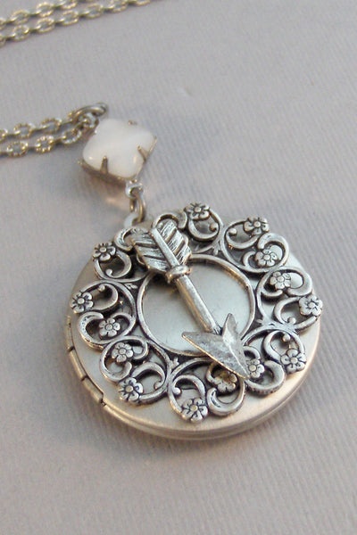 Moon Gypsy,Locket,Silver Locket,Moonstone,Moonstone Locket,Moonstone Necklace,Arrow,Arrow Locket,Arrow Necklace,Tribal valleygirldesigns.