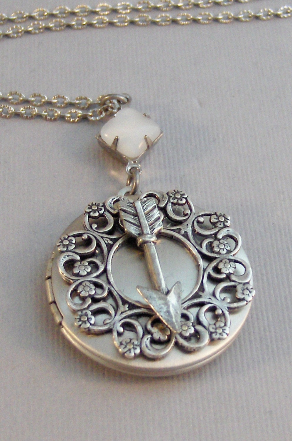 Moon Gypsy,Locket,Silver Locket,Moonstone,Moonstone Locket,Moonstone Necklace,Arrow,Arrow Locket,Arrow Necklace,Tribal valleygirldesigns.
