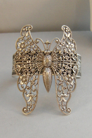 Madam Butterfly,Vintage Butterfly,Vintage Cuff,Butterfly,Butterfly Cuff,Butterfly Bracelet, Bracelet,Chunky Bracelet,Gypsy Bracelet,Boho