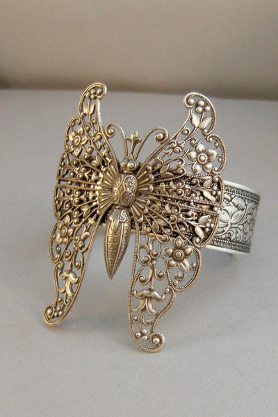 Madam Butterfly,Vintage Butterfly,Vintage Cuff,Butterfly,Butterfly Cuff,Butterfly Bracelet, Bracelet,Chunky Bracelet,Gypsy Bracelet,Boho