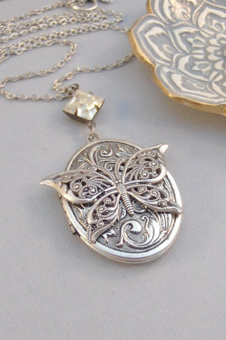 Metamorphasis,Butterfly,Butterfly Necklace,Butterfly Locket,Silver Butterfly,Locket,Fairy,Fairy Neckalce,Princess Necklace,Princess,Goddess