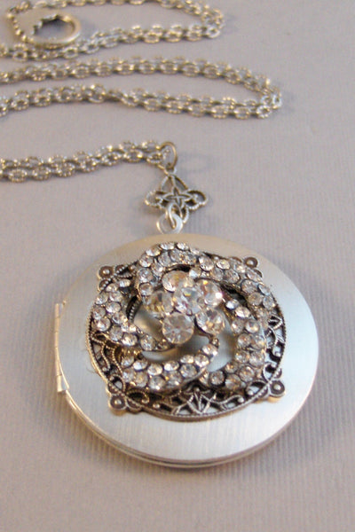 Wedding Lace,Wedding Locket,Wedding Necklace,Vintage Locket,Diamond Necklace,Diamond Locket,Crystal Locket,Antique Locket,Silver Locket,