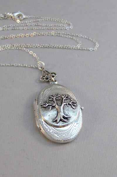 Thinking Tree,Family Tree,Tree,Locket,Necklace,Tree Locket,Tree Necklace,Tree Locket, STerling Silver,Sterling Silver Locket,Woodland