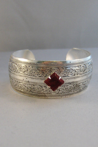 Ruby Spell,Bracelet,Cuff Bracelet,Ruby Bracelet,Ruby,Red,Red Bracelet,July,July Birthstone,Birthstone Bracelet,Silver Bracelet,Silver,Cuff
