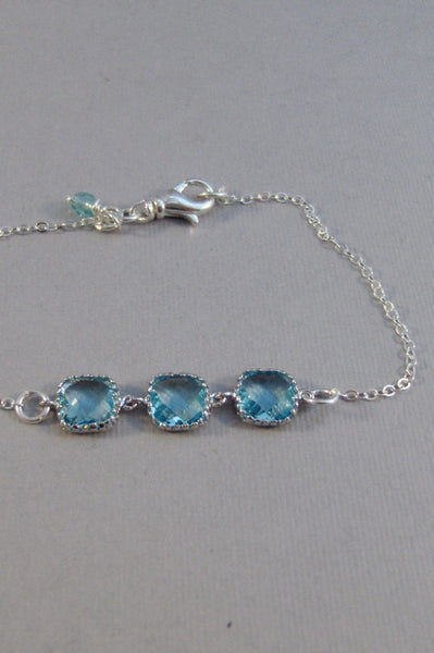 Aqua Breeze,Bracelet,Aqumarine Bracelet,Aquamarine Birthstone,Birthstone Bracelet,Bridesmaid Bracelet,Blue Bridesmaid,Silver Bracelet,Valley