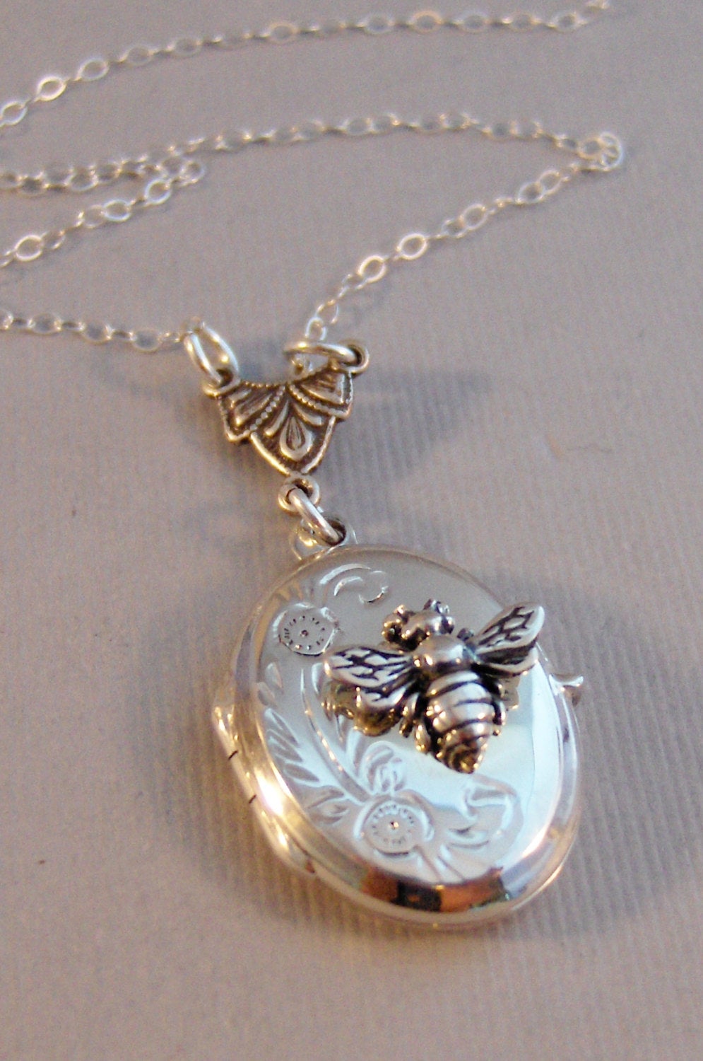 Little Bee,Necklace,Bee Necklace,Bee Locket,Sterling Silver,Bee Jewelry,Queen Bee,Baby,Bee,Sterling Bee Locket,Locket,valleygirldesigns