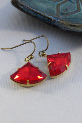 Vintage Scarlette,Earring,Vintage Earrings,Ruby Earrings,Red,Rhinestone,Red Earring,Red Stone,Silver Earring,Vintage Earring valleygirldesin