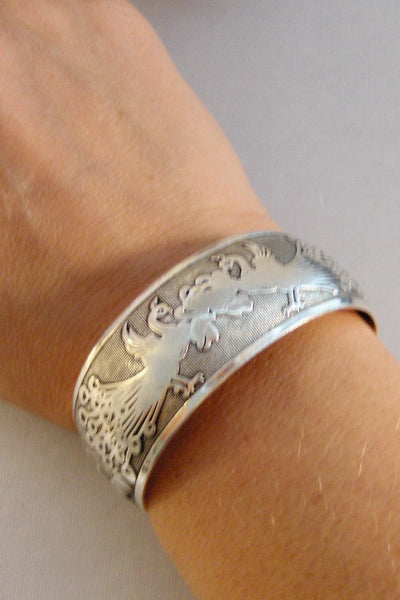 Peacock,Bracelet,Cuff,Peacock Bracelet,Peacock Bracelet,Bird Bracelet,Bird Cuff,Silver Bracelet,Cuff Bracelet,Feather,valleygirldesigns