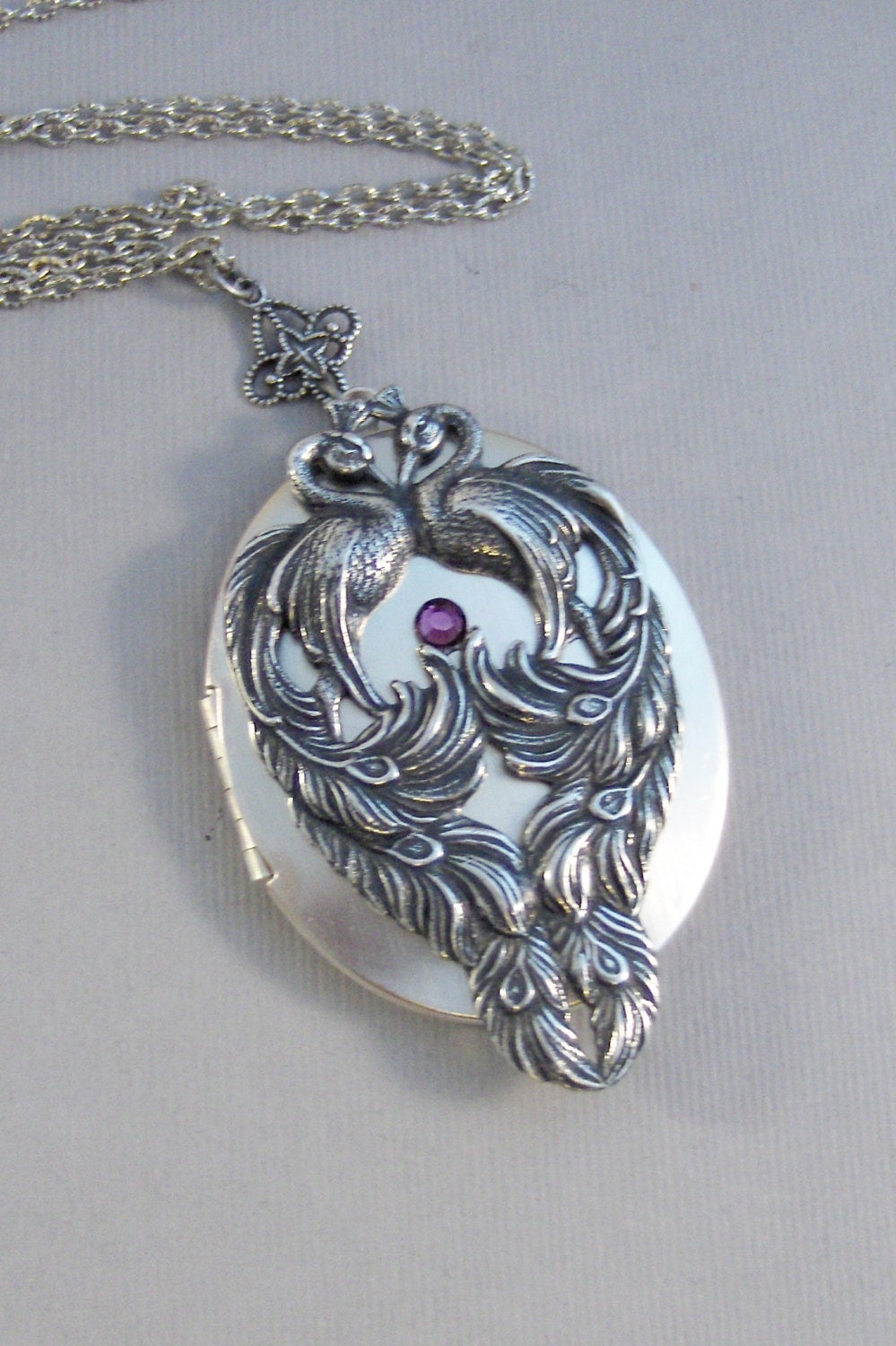 Pretty Peacocks,Peacock Neckace,Peacock Locket,Peacock in handmade,Peacock Jewelry,Peacocks,Birthstone Necklace,Birthstone Locket,valleygirl