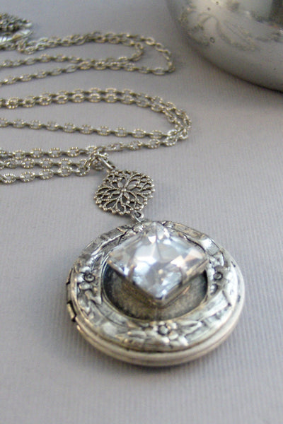 Princess Vintage Diamond,Vintage Diamond,Vintage STone,Vintage Crystal,Vintage Necklace,Vintage Diamond Necklace,Vintage Silver Necklace